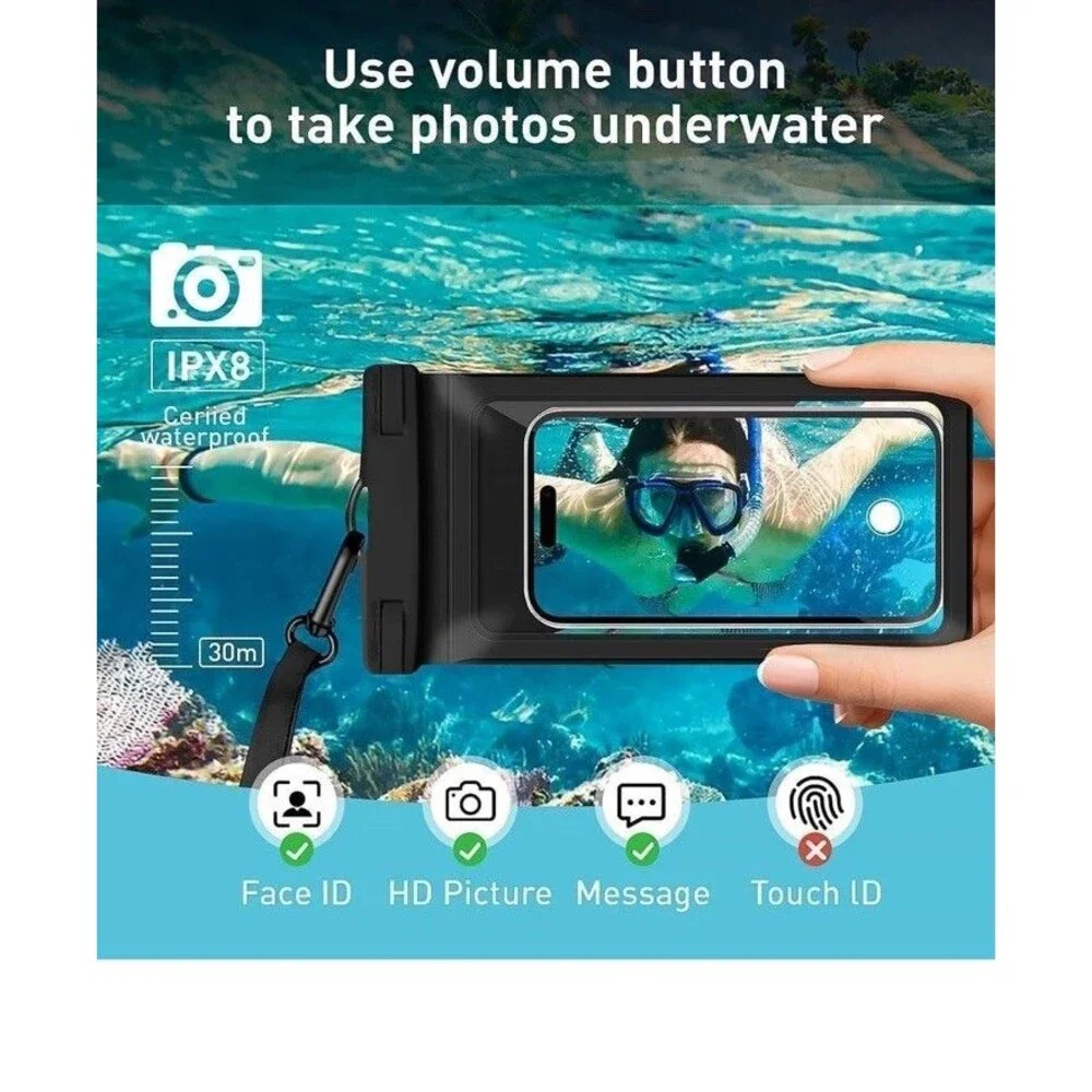 Waterproof Phone Pouch, with Inside Card Bag, Large Waterproof Case for iPhone 1